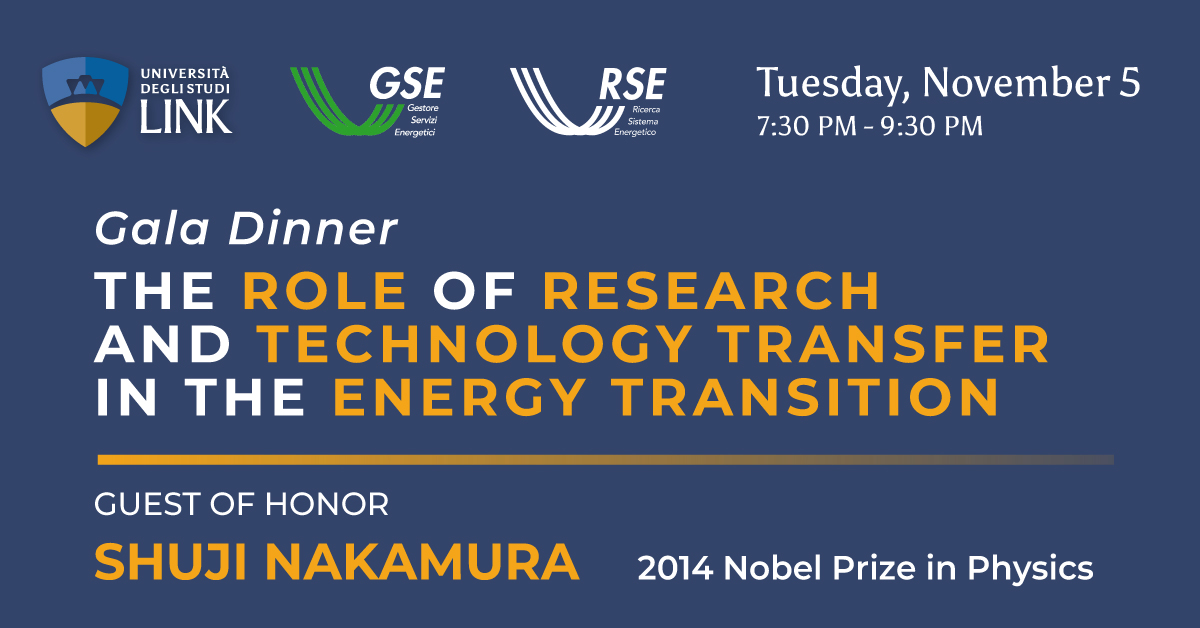 Gala dinner - The role of research and technology transfer in the energy transition