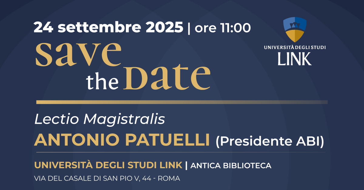 Save the date: Lectio Magistralis Antonio Patuelli