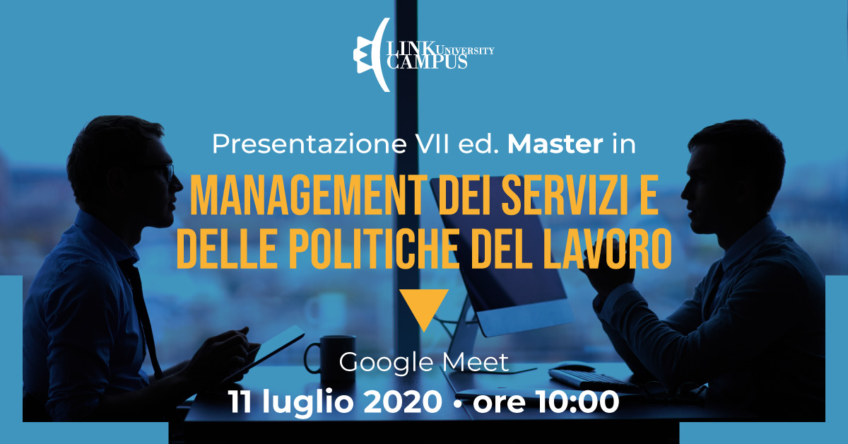 Presentazione delle settima edizione del Master in Management dei servizi e delle politiche del lavoro