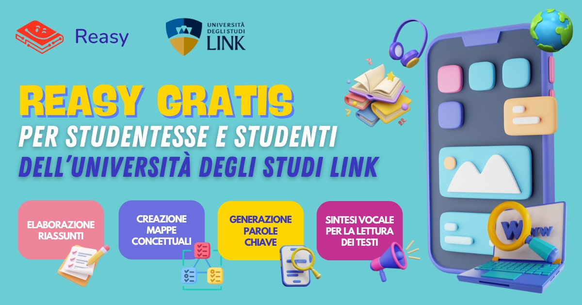 Reasy gratis per studentesse e studenti dell’Università degli Studi Link